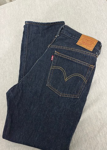 m Beden Düğmeli Lacivert Kadın Denim Pantolon