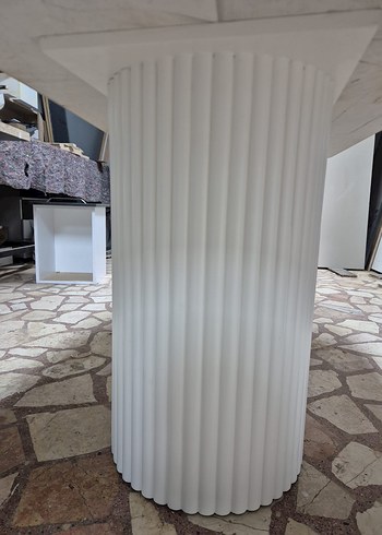 Beyaz Gri Mermer Desenli Modern Masa Örtüsü - Görsel 6