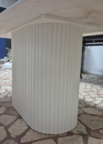 Beyaz Gri Mermer Desenli Modern Masa Örtüsü - Görsel 4