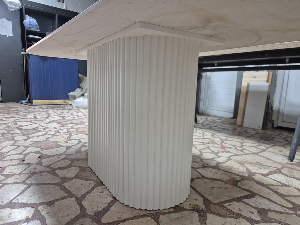 Beyaz Gri Mermer Desenli Modern Masa Örtüsü - Görsel 4