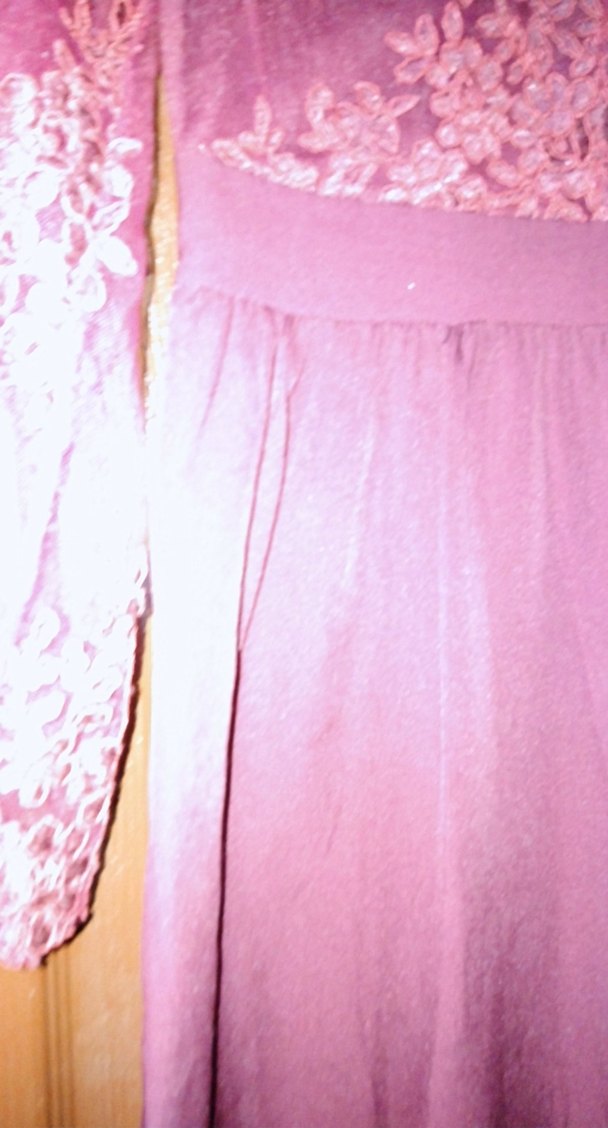 Diger Bordo Uzun Dantel İşlemeli Kadın Elbise - Görsel 2