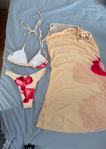 s Beden sarı Renk Bikini takımı pareolu