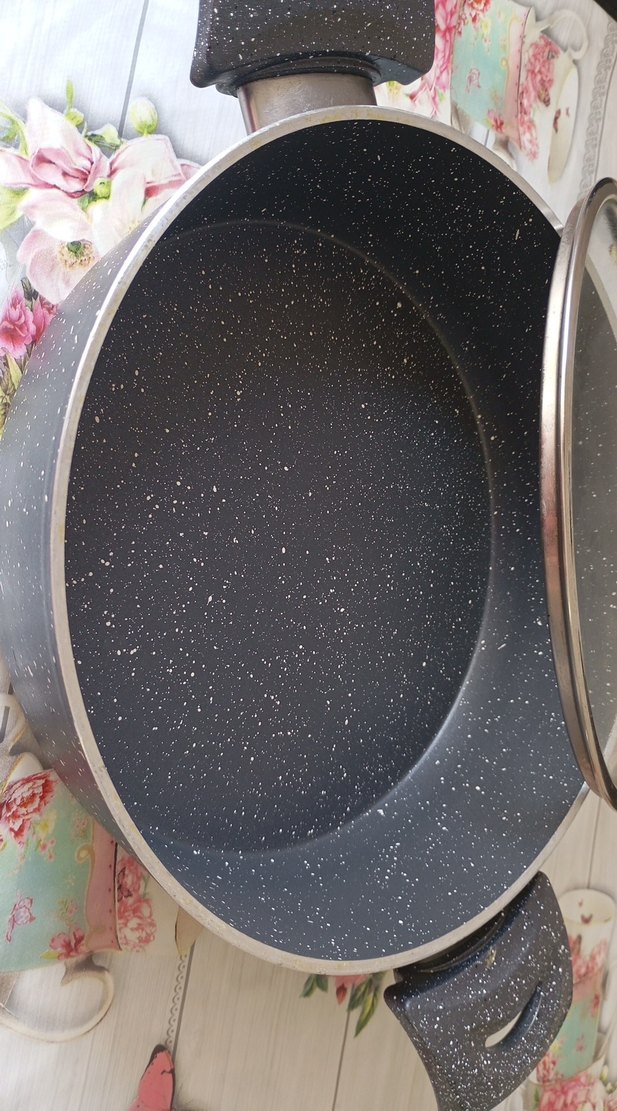 Gri Granit Cam Kapaklı Tencere - Görsel 2