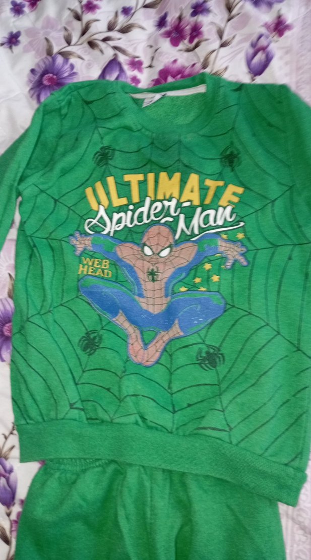 Yeşil Örme Çocuk Takımı, Uzun Kollu, Baskılı - Görsel 2