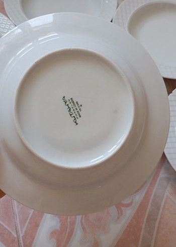 Kütahya Porselen Beyaz Desenli Yemek Tabağı Seti