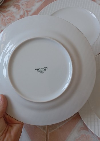 Beden Beyaz Desenli servis Tabağı Seti