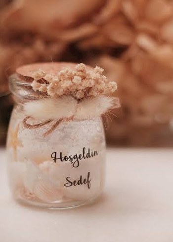 Boncuk Detaylı Beyaz Deniz Kabuğu Nikah Hediyesi