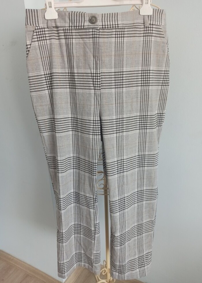 Gri Ekose Şık Pantolon - Görsel 2