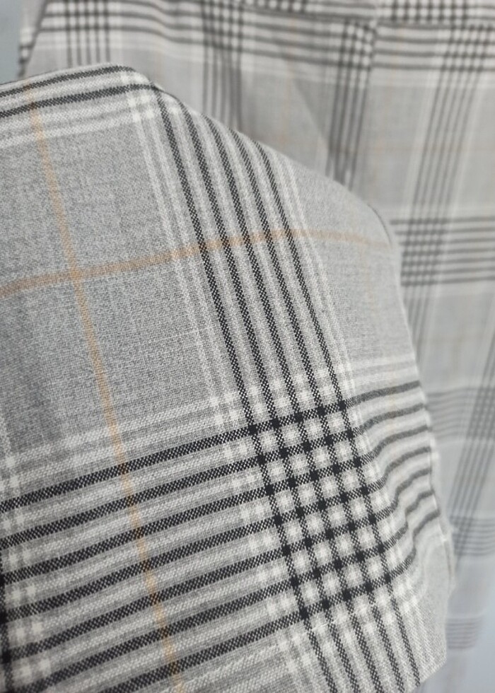 Gri Ekose Şık Pantolon - Görsel 3