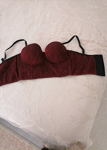 Zara Bordo Straplez Büstiyer