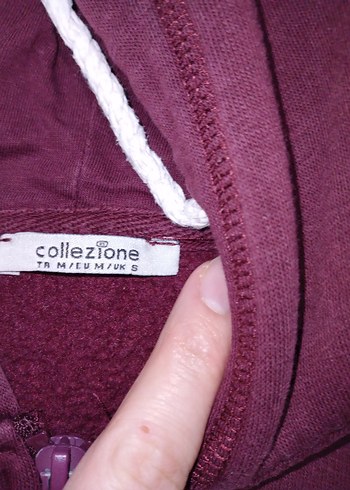Collezione Bordo Fermuarlı Kapüşonlu Kadın Sweatshirt