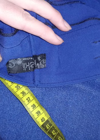 m Beden mavi Renk Düğmeli Kadın Mavi Kumaş Pantolon