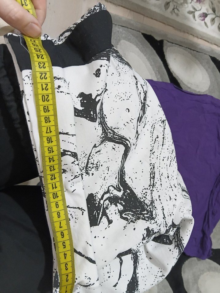 Erkek Siyah-Beyaz Tie-Dye Şort - Görsel 5