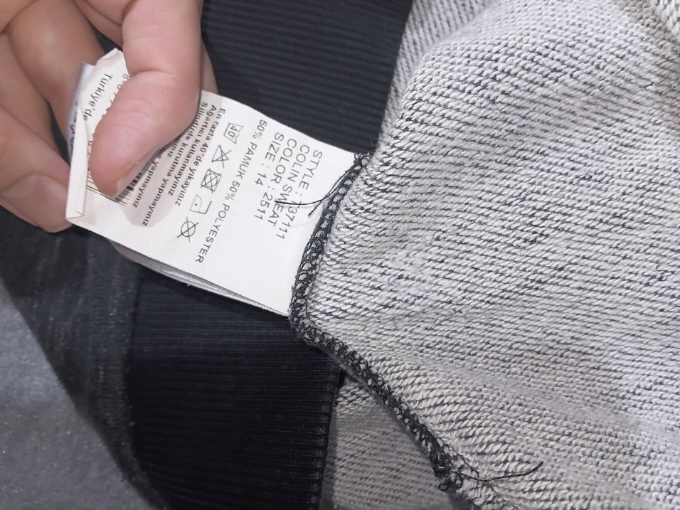 Gri Hummel Erkek Sweatshirt Velcro Detaylı - Görsel 3