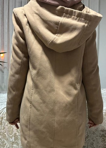 Bej Süet Midi Kadın Kaban - Görsel 2