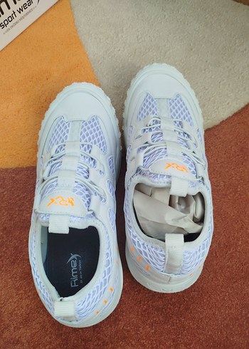 Rimex marka Beyaz Ruffle Detaylı Spor Ayakkabı - Görsel 3