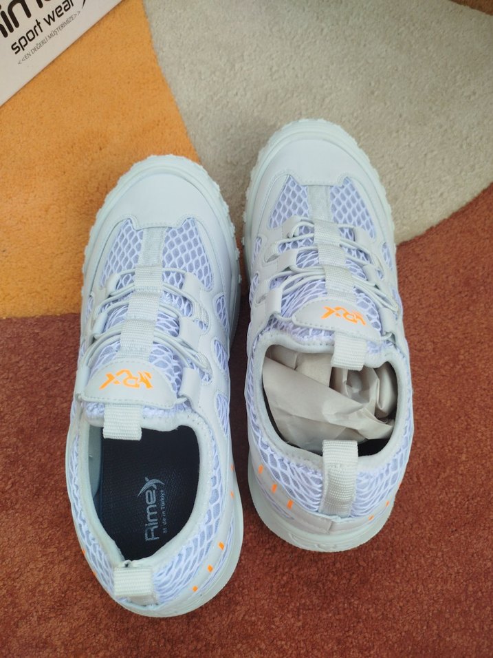 Rimex marka Beyaz Ruffle Detaylı Spor Ayakkabı - Görsel 3