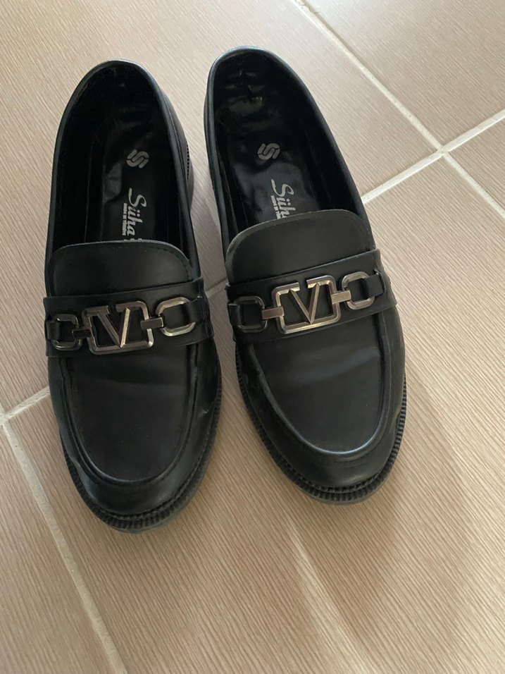 Siyah Klasik Tokalı Kadın Loafer - Görsel 4