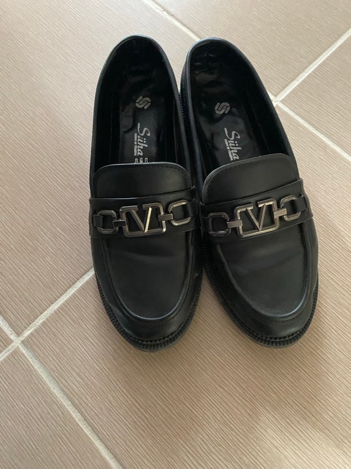 Siyah Klasik Tokalı Kadın Loafer - Görsel 2