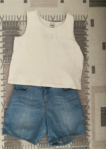 Kız çocuk Beyaz Pamuklu Kalp Detaylı Atlet ıkıli fiyatı - Görsel 11