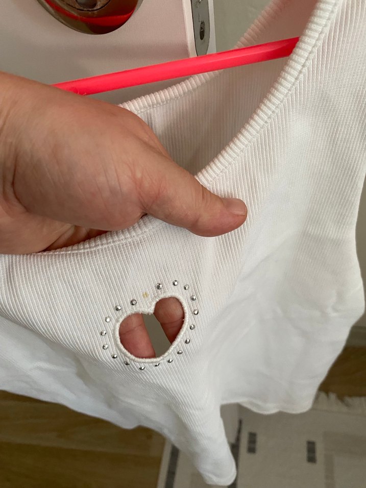 Kız çocuk Beyaz Pamuklu Kalp Detaylı Atlet ıkıli fiyatı - Görsel 2