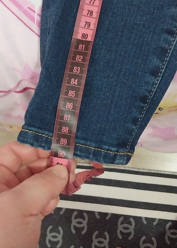 Lacivert Baskılı Esnek kız çocuk Kot Pantolon - Görsel 11