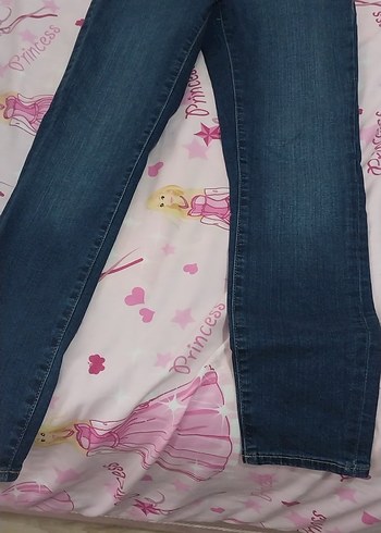 Lacivert Baskılı Esnek kız çocuk Kot Pantolon - Görsel 10