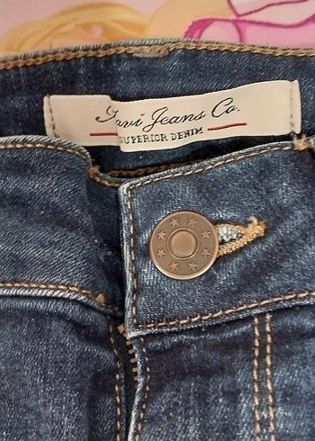 Lacivert Baskılı Esnek kız çocuk Kot Pantolon - Görsel 6