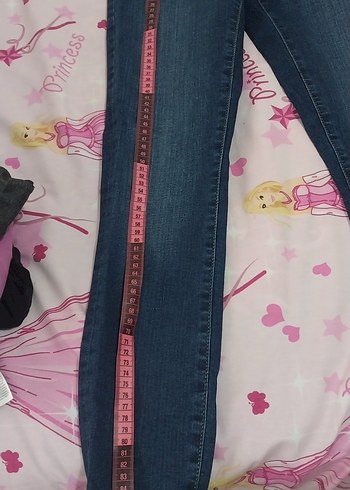 Lacivert Baskılı Esnek kız çocuk Kot Pantolon - Görsel 9