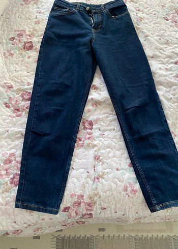 Lacivert Baskılı Esnek kız çocuk Kot Pantolon - Görsel 4