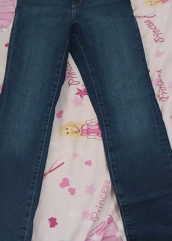 Lacivert Baskılı Esnek kız çocuk Kot Pantolon - Görsel 8