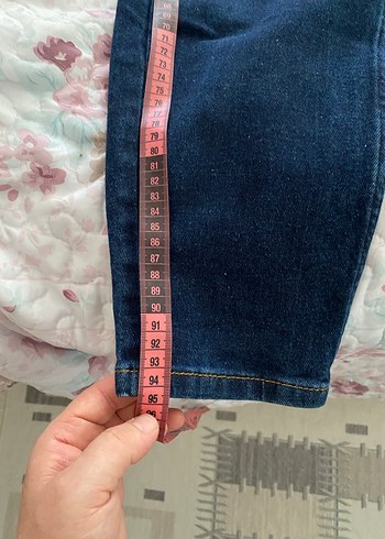 Lacivert Baskılı Esnek kız çocuk Kot Pantolon - Görsel 3