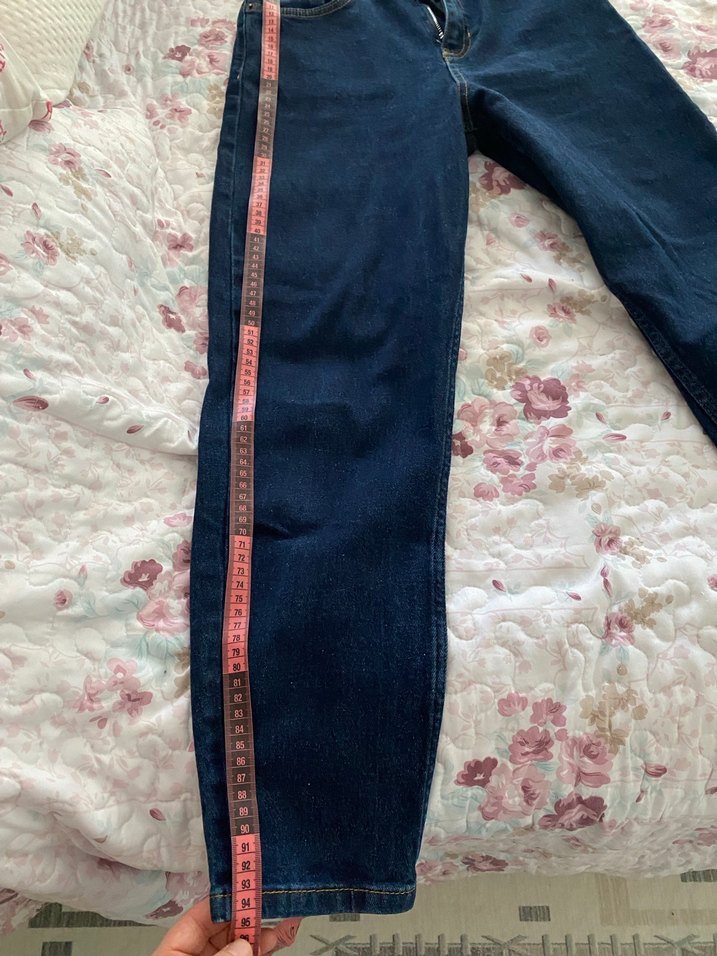 Lacivert Baskılı Esnek kız çocuk Kot Pantolon - Görsel 2