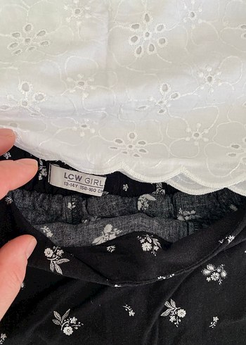 Nakışlı Siyah Bohem Kız Etek ikili fiyat - Görsel 2