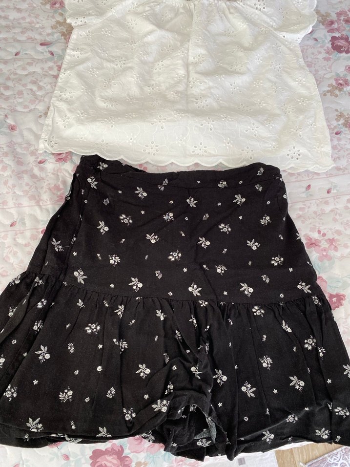 Nakışlı Siyah Bohem Kız Etek ikili fiyat - Görsel 4