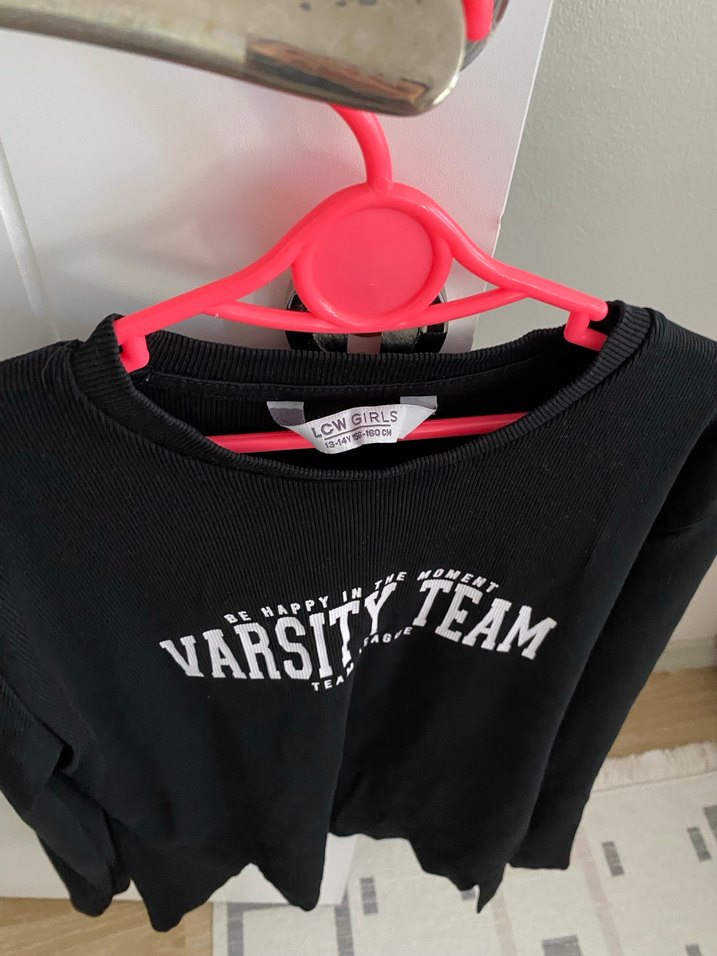 Siyah Baskılı kız çocuk Sweatshirt - Görsel 2