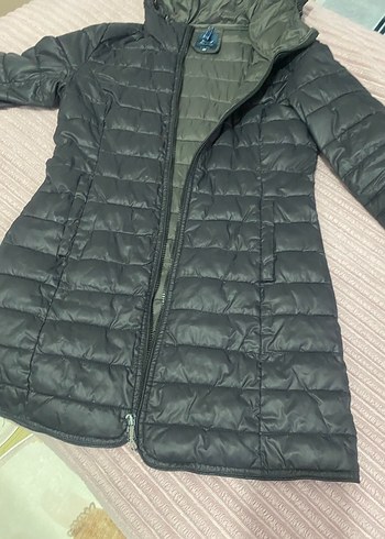 Gri Fermuarlı Kadın Kışlık Mont - Görsel 3