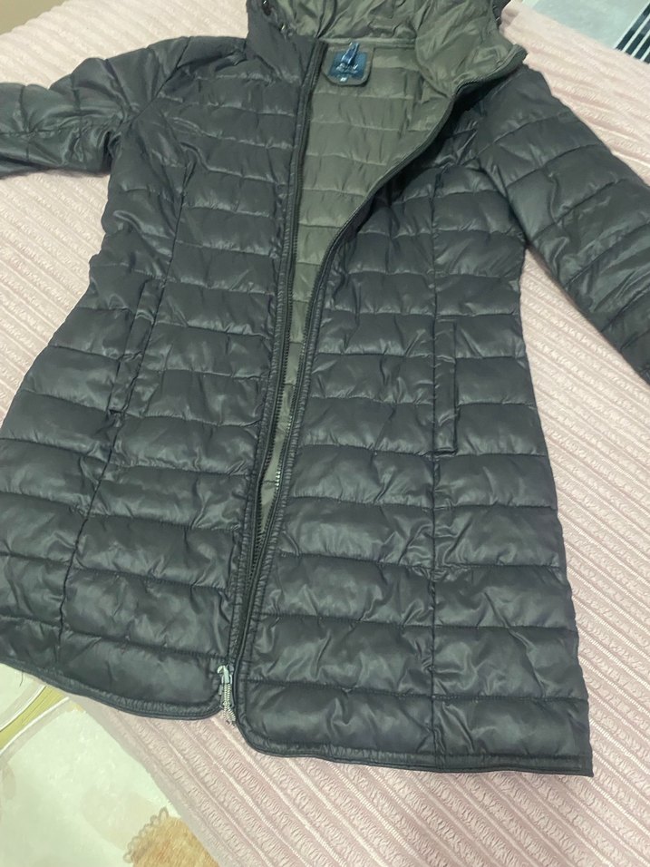 Gri Fermuarlı Kadın Kışlık Mont - Görsel 3