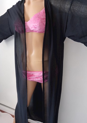 Siyah Uzun Dökümlü Kadın Pareo - Görsel 4