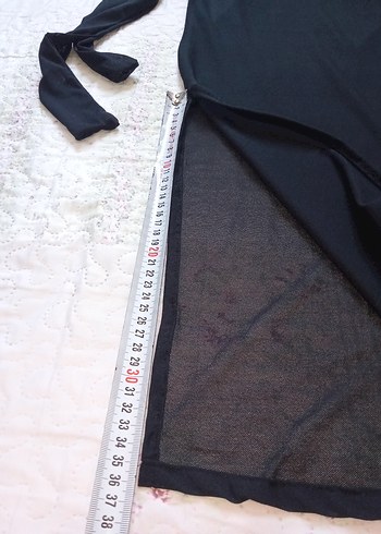 Uzun Siyah Dökümlü Kadın Pareo - Görsel 7