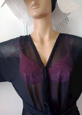 Uzun Siyah Bağlamalı Bohem Pareo - Görsel 3