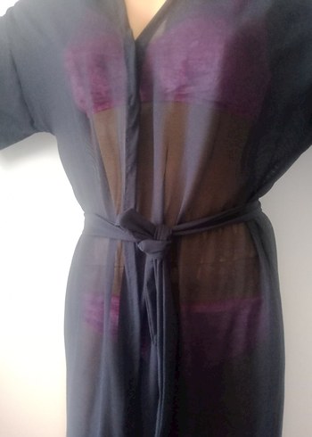 Uzun Siyah Bağlamalı Bohem Pareo - Görsel 4