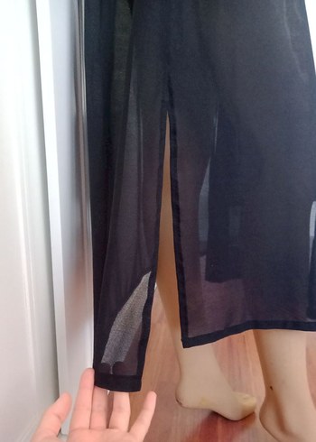 Bohem Uzun Siyah Bağlamalı Pareo - Görsel 5