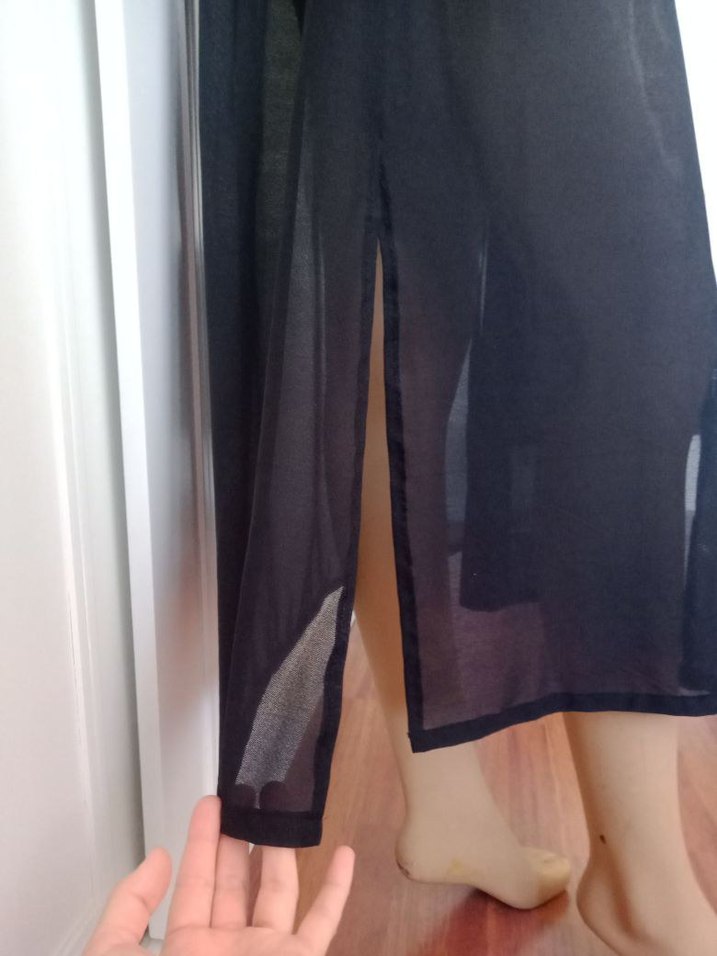 Bohem Uzun Siyah Bağlamalı Pareo - Görsel 5