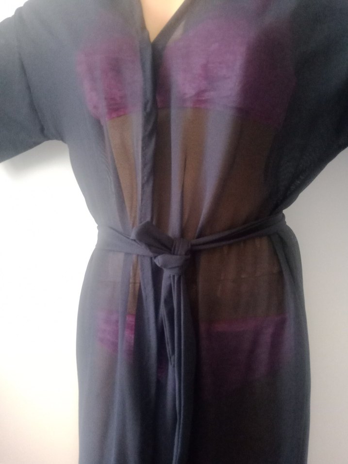 Uzun Siyah Bağlamalı Bohem Pareo - Görsel 3