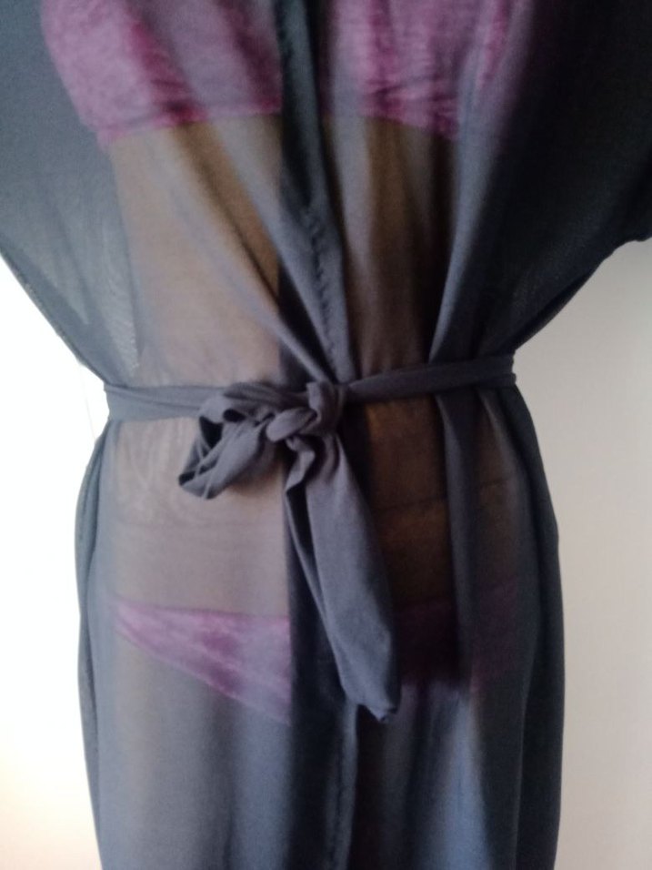 Siyah uzun tül pareoo - Görsel 5