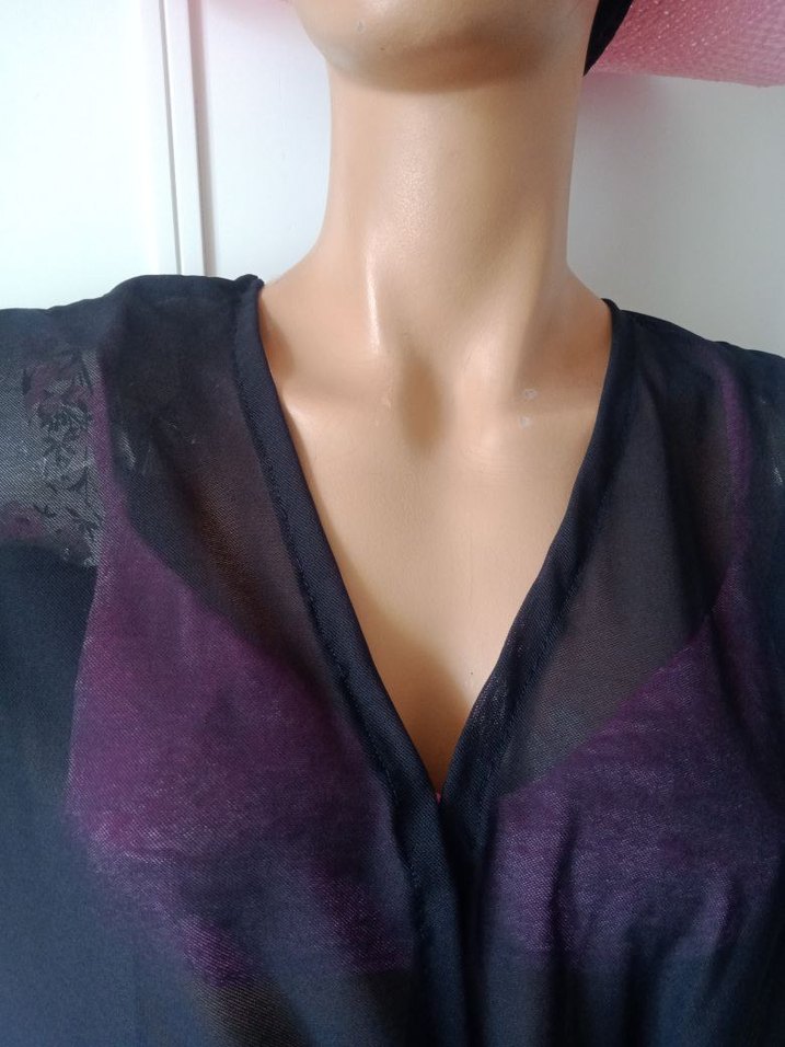 Siyah uzun tül pareoo - Görsel 2