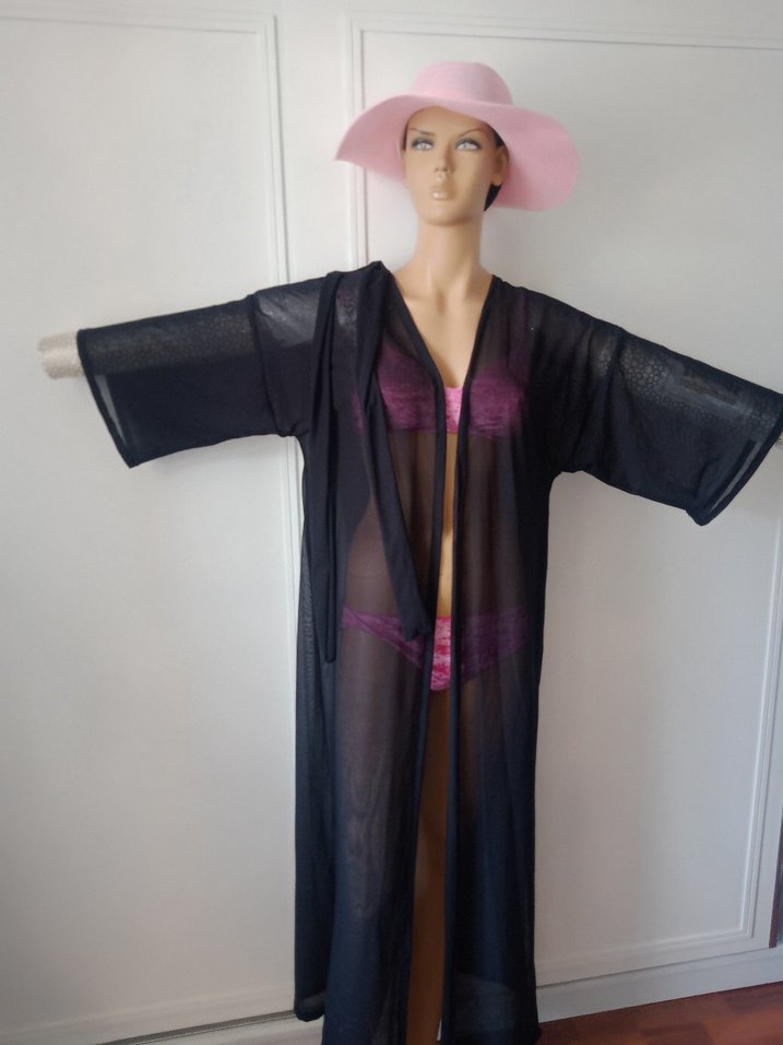 siyah tül Pareo - Görsel 2