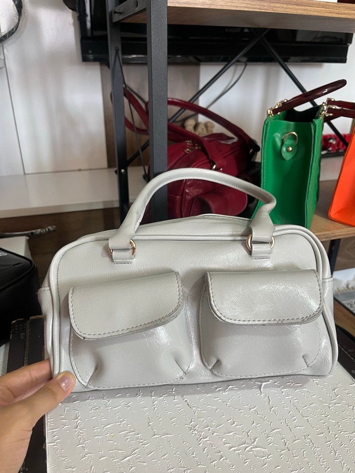 Klasik Kırmızı Deri Kadın Çanta - Görsel 4