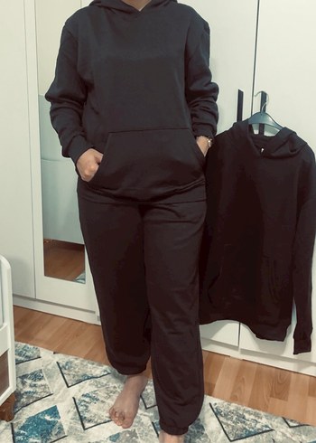 Siyah Kadın Oversize Eşofman Takımı